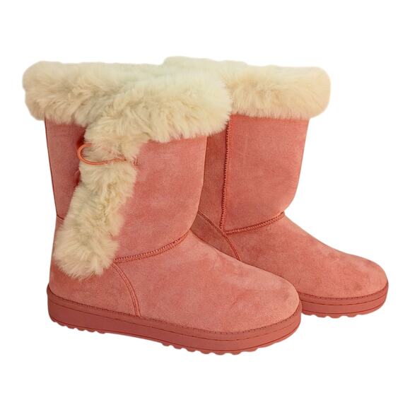 SO Brand Women's Pink w/Buttons on Side Faux Fur Lined Winter Boots - Size 5 - Picture 2 of 7